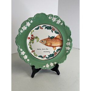 Anthropologie Lou Rota 12 Days of Christmas Dessert Plate 12 Drummers 9" Plate
